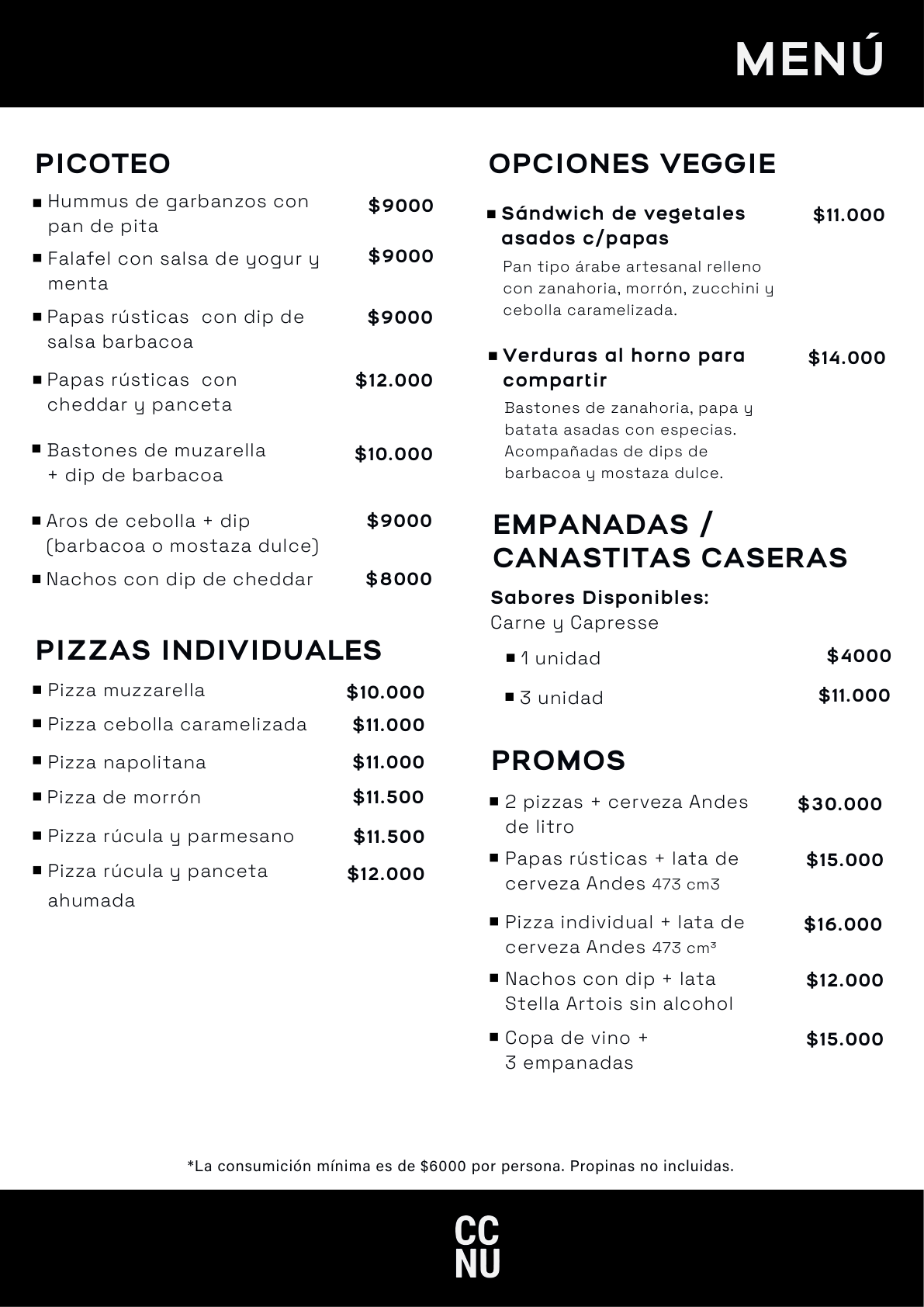 Menú CCNU - mesas página 2